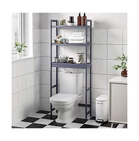 Slickblue 4-Tier Over-the-Toilet Storage Shelf Natural Beige – Space-Saving Organizer