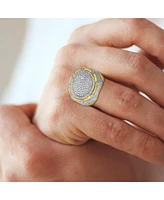 LuvMyJewelry King of Kings Natural Certified Diamond 3.2 cttw Round Cut 14k Yellow Gold Statement Ring for Men