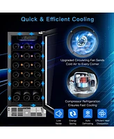 Sugift 15 Inch 30-Bottle Wine Cooler with Temperature Memory