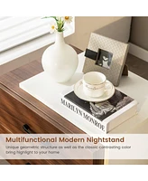 Sugift Modern Nightstand with 2 Drawers for Bedroom Living Room