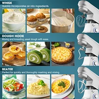 Sugift 7.5 Qt Tilt-Head Stand Mixer 6 Speed with Egg Whisk, Dough Hook & Flat Beater