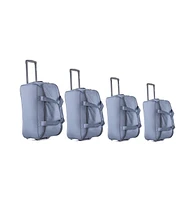 Izod Carol Nylon Soft shell Lightweight Duffel 360 Dual Spinning Wheels Combo Lock 4 Piece Tylley Bag Set