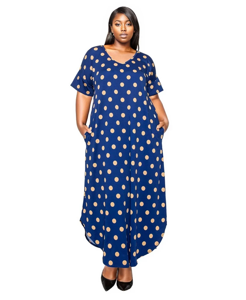 L I V D Plus Size Monica Polka Dot Dress