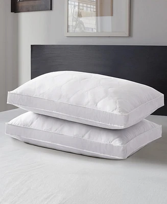 Unikome 2 Pack Medium Density Goose Feather Gusset Pillows, Standard