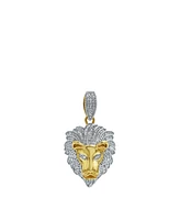 LuvMyJewelry King of the Jungle Natural Round Cut Diamond Pendant(0.09 cttw) in 14k Yellow Gold for Women & Men