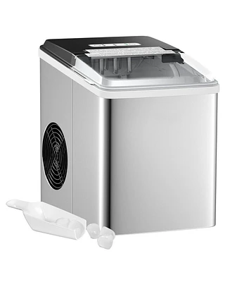 Sugift Stainless Steel 26 lbs/24 H Self-Clean Countertop Ice Maker Machine