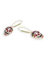 Betsey Johnson Faux Stone Sugar Skull Dangle Earrings