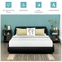 2 Pieces Wooden Modern Nightstand Set with Solid Wood Legs for Living Room