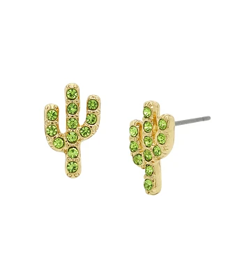 Betsey Johnson Faux Stone Cactus Stud Earrings