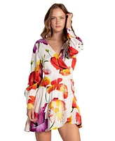 Belle & Bloom Women's The Dancer Longsleeve Mini Wrap Dress