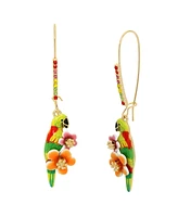 Betsey Johnson Faux Stone Parrot Dangle Earrings