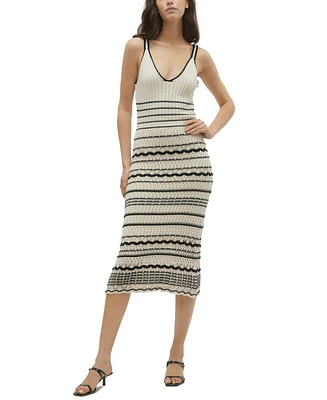 Vero Moda Women's Minou Striped Sleeveless Midi Knit Dress