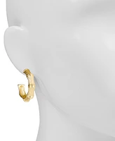 Patricia Nash Gold-Tone Small Bamboo-Style C-Hoop Earrings, 1"