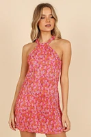 Petal and Pup Women's Melody Plisse Halter Mini Dress