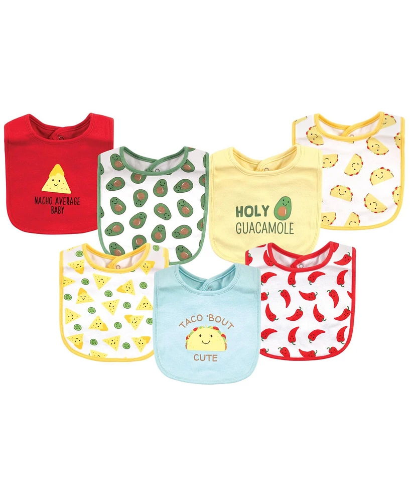 Hudson Baby Infant Girl Cotton Bibs, Tacos, One Size