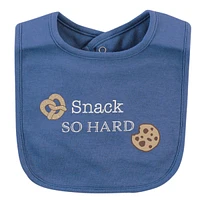 Hudson Baby Infant Boy Cotton Bibs, Food Puns Boy, One Size