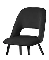 Glamour Home 33" Ania Velvet Fabric, Steel Dining Chair, Set of 2