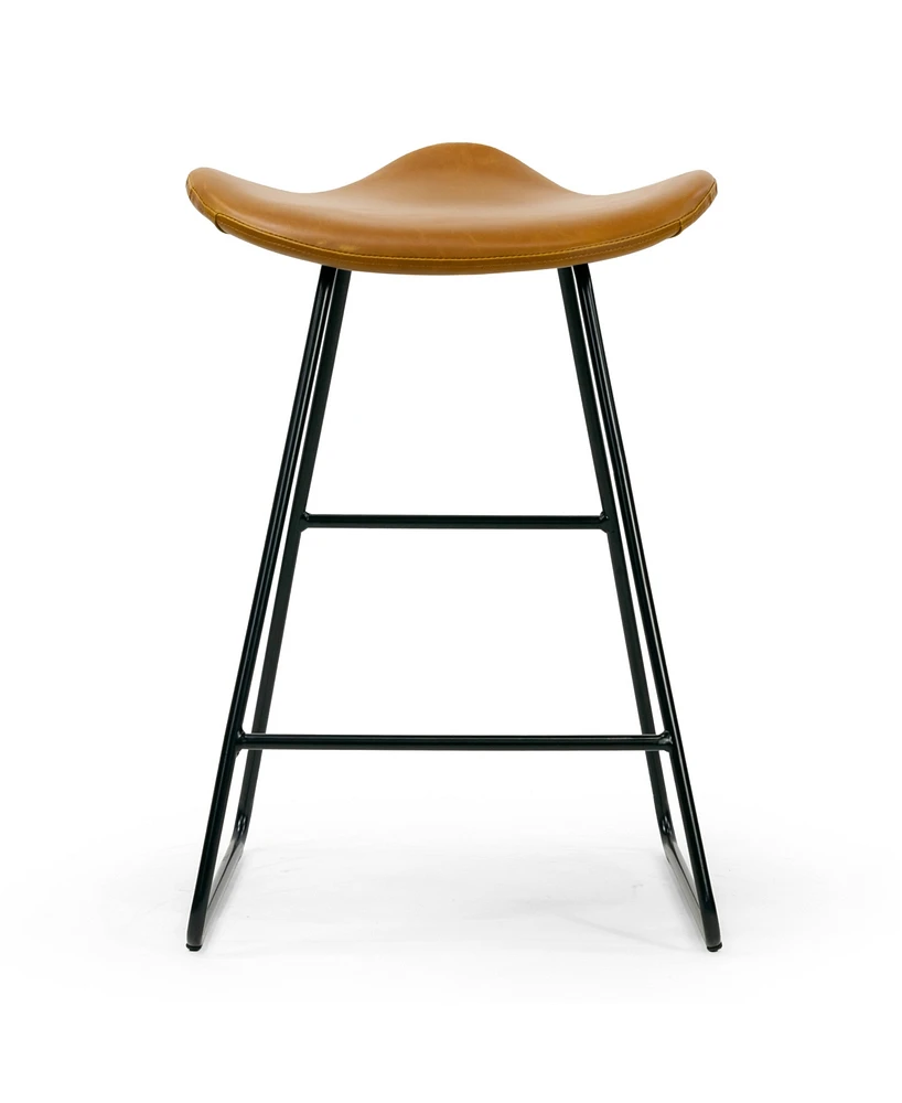 Glamour Home 24" Aoi Polyester, Metal Counter Height Stool