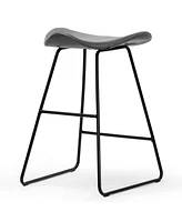 Glamour Home 24" Aoi Polyester, Metal Counter Height Stool, Set of 2