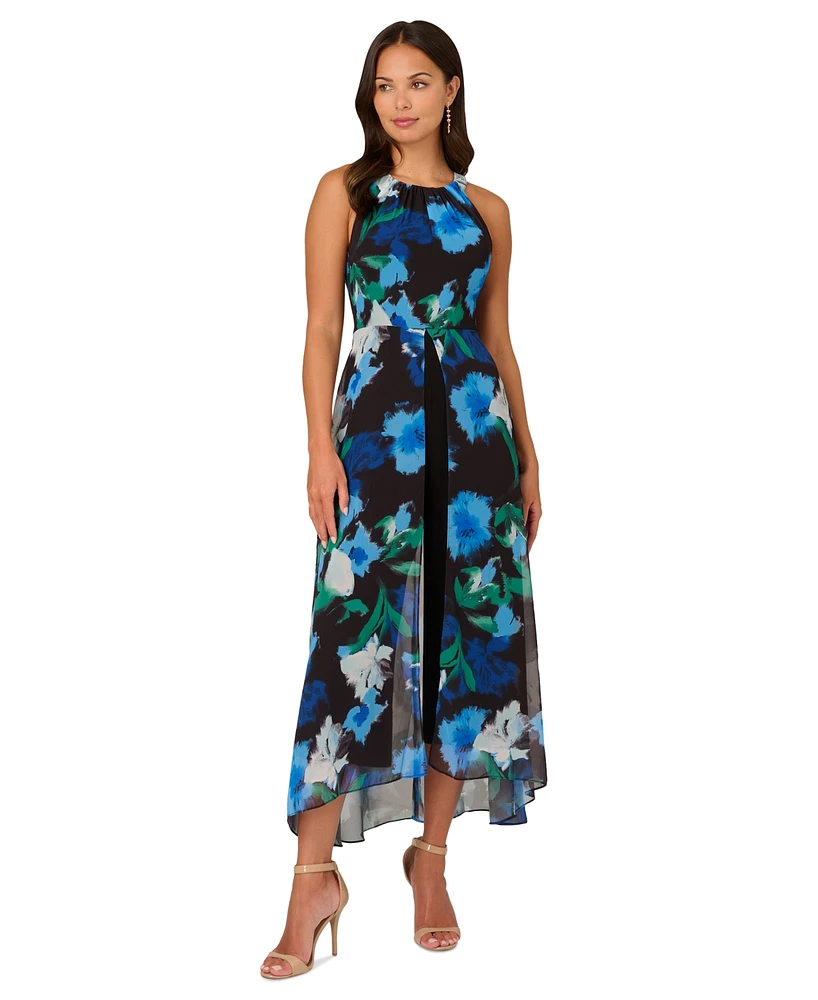 Adrianna Papell Women's Floral-Print Halter-Neck Jumpsuit