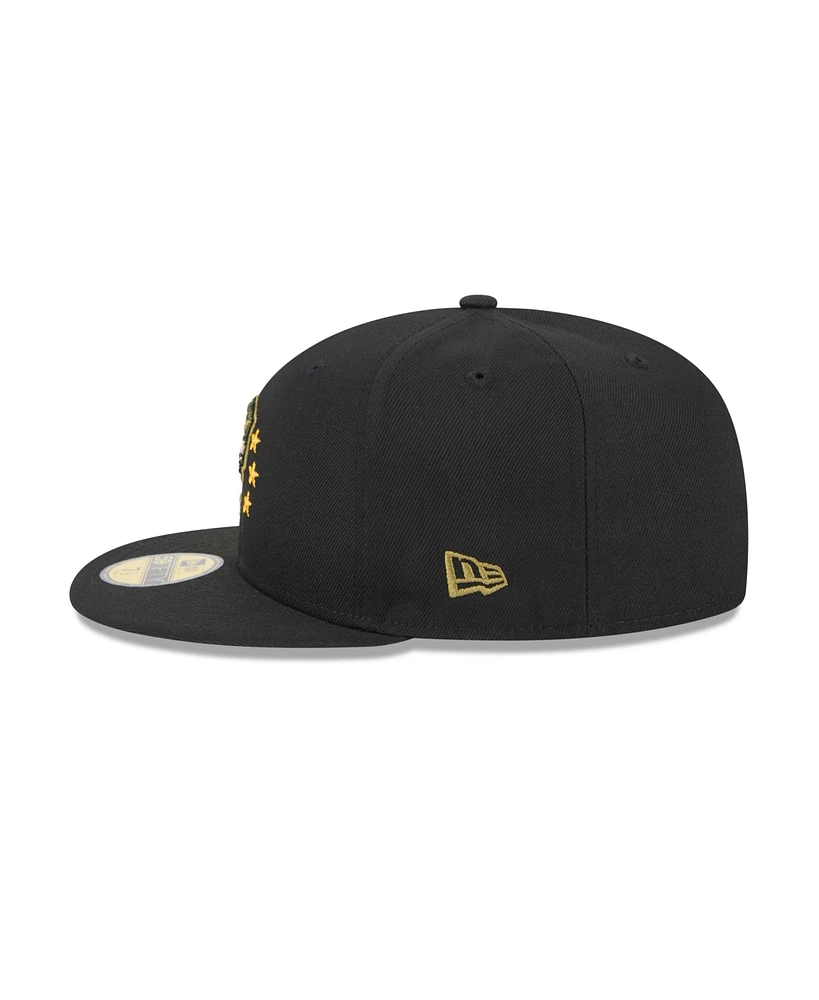 New Era Men's Black Pittsburgh Pirates 2024 Armed Forces Day On-Field 59FIFTY Fitted Hat