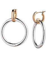 Lauren Ralph Lauren Two-Tone Circle Charm Huggie Hoop Earrings