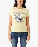 True Religion Women's Buddha Slim Crew Tee