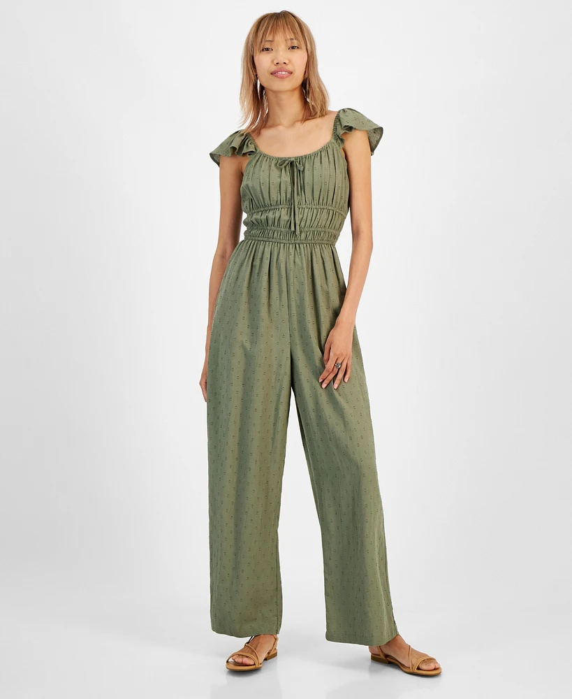 And Now This Women's Scoop-Neck Clip-Dot Jumpsuit, Created for Macy's