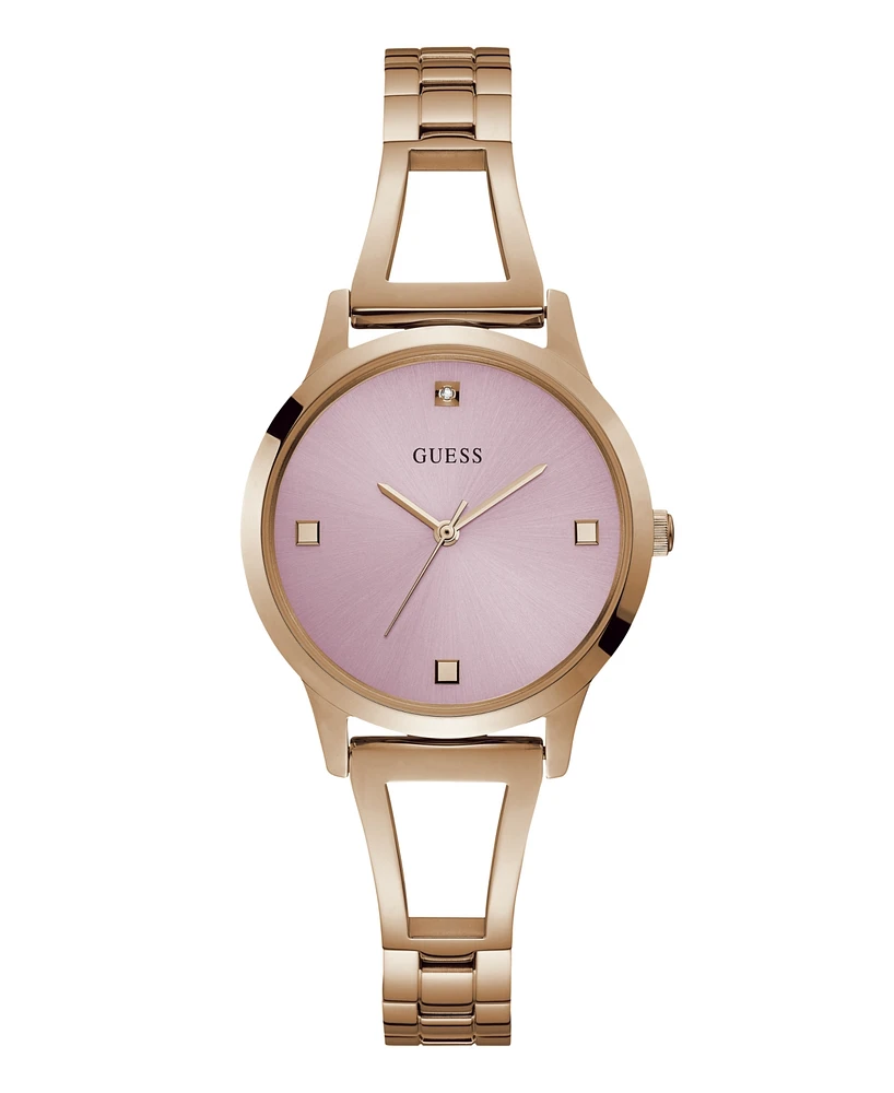 Guess Women's Analog Rose Gold Tone Stainless Steel Watch 34 mm