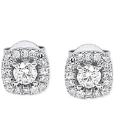 Lab-Created Diamond Halo Stud Earrings (1/2 ct. t.w.) in Sterling Silver or 14K Gold-Plated Sterling Silver