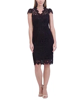 Eliza J Women's Lace Cap-Sleeve Sheath Dress