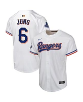 Nike Big Boys and Girls Josh Jung White Texas Rangers 2024 Gold Collection Limited Player Jersey