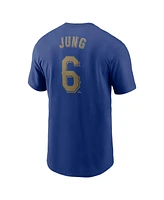 Nike Men's Josh Jung Royal Texas Rangers 2024 Gold Collection Name Number T-Shirt