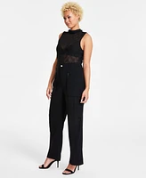 Bar Iii Women's Draped High-Rise Wide-Leg Cargo Pants, Created for Macy's