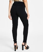 Bar Iii Women's Ruched Mid-Rise Leggings, Created for Macy's