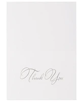 Jam Paper Thank You Card Sets - Silver-Tone Script Cards with Silver-Tone Star dream Envelopes - 25 Cards and Envelopes