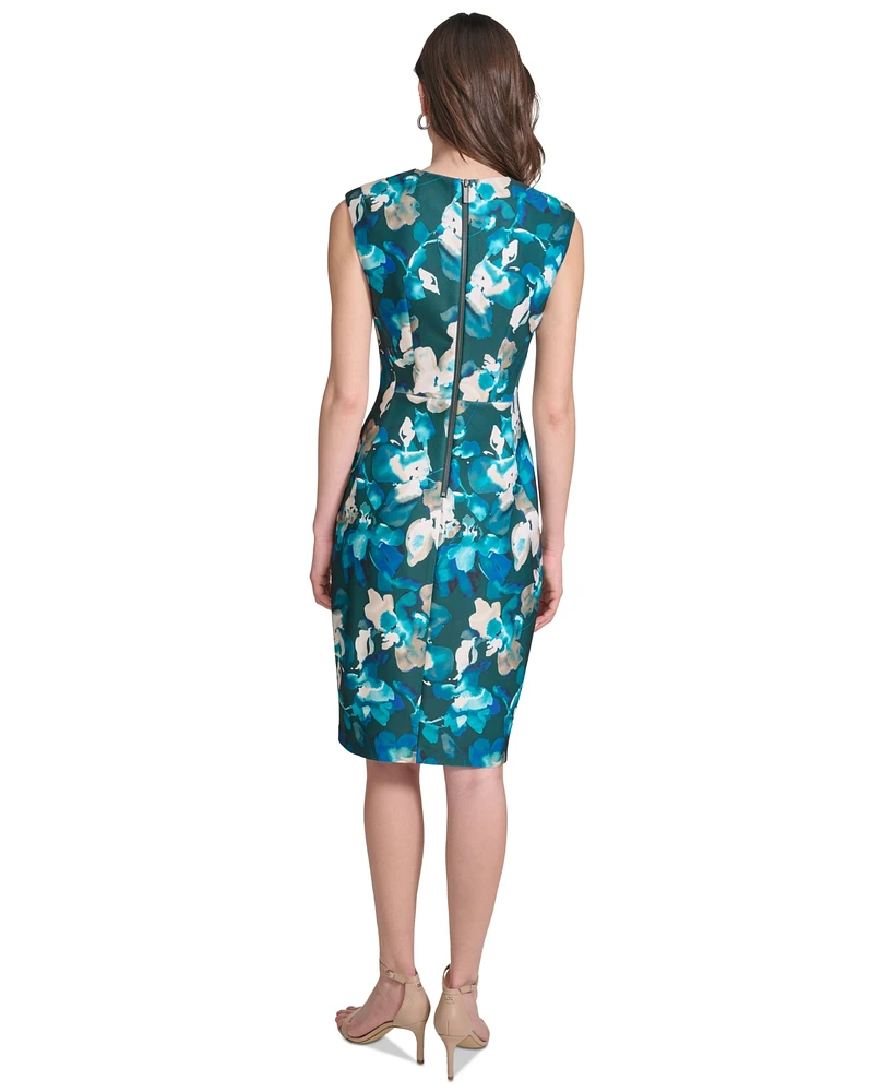 Calvin Klein Women's Floral-Print Sleeveless Dress