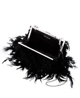 Nina All Over Feather Frame Clutch