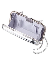 Nina Metallic Minaudiere with Cystal Adorned Edge