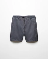 Mango Men's 100% Cotton Drawstring Bermuda Shorts