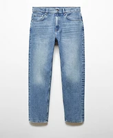 Mango Men's Regular Fit Medium Wash Jeans