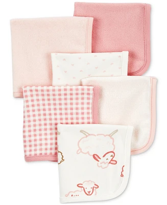 Carter's Baby Girls Wash Cloths, Pack of 6