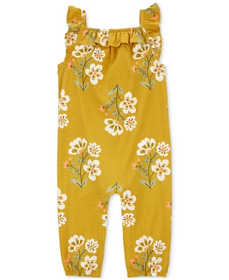 Carter's Baby Girls Floral-Print Flutter-Sleeve Jumpsuit