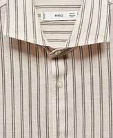 Mango Men's Regular-Fit Striped Linen Shirt