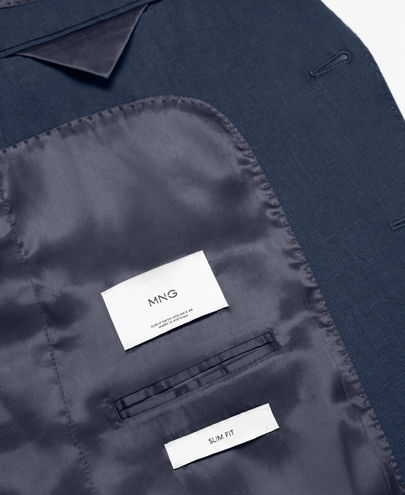 Mango Men's 100% Linen Slim-Fit Suit Blazer