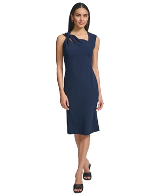 Calvin Klein Women's Sleeveless Asymmetric Sheath Dress