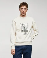 Mango Men's Printed Picture Sweatshirt