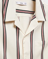 Mango Men's Striped Bowling Fluid Shirt