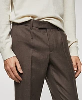 Mango Men's Pleat Detail Wool Pants