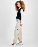 Tommy Jeans Women's Claire High Rise Utility Cotton Cargo Pants